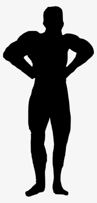 Muscle Man Bodybuilder Silhouette - Illustration