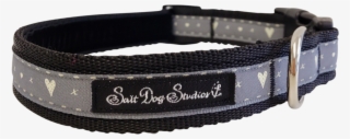 Black Hearts And Kisses Ribbon Dog Collar - Strap