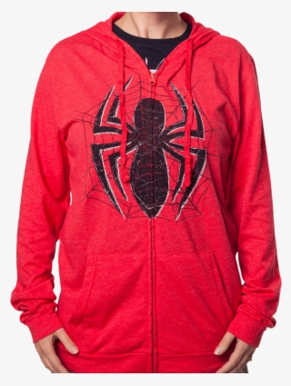 Spider Man Logo Zip Up Hoodie - Hoodie