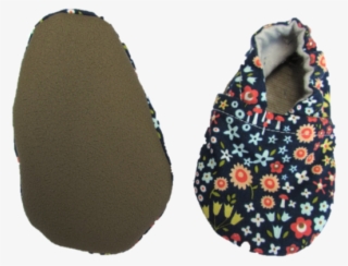 Blue Floral Baby Shoes - Ballet Flat