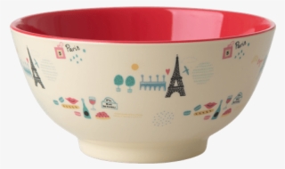 Rice,two-tone Bowl With Paris Print,coucou,kitchenware - Bowl