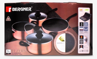 7 Pc Cookware Set Marble Coating - Bergner