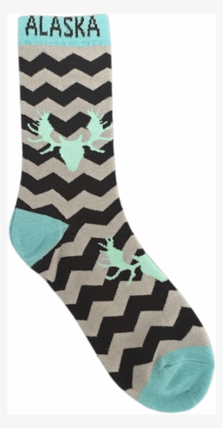 Moose Head Chevron Socks - Sock