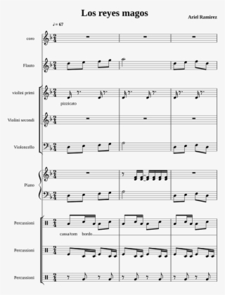 Los Reyes Magos Sheet Music For Flute, Violin, Piano, - Sheet Music