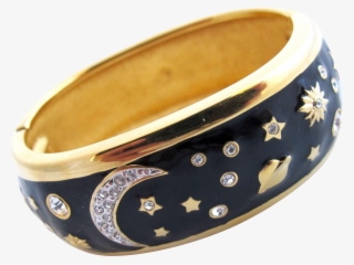 Vintage Swarovski Celestial Stars And Moon Clamper - Bangle
