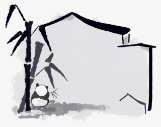 Border Chinese Painting Black White - Sketch