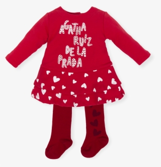 Agatha Ruiz De La Prada 6225w18 R00 Red Dress And Tights - Girl