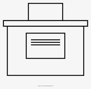 Ballot Box Coloring Page - Line Art