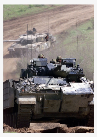 British Army Warrior And Challenger Tanks On Exercise - Armored Car