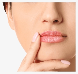 Woman Pointing To Mouth - Lip Gloss