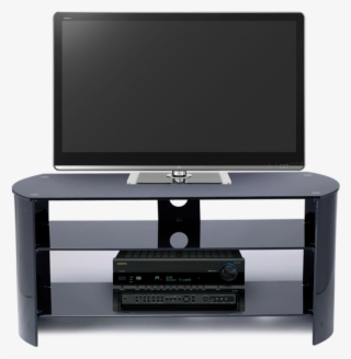 Stil Stand High Gloss Black Curved Designer Tv Stand - Entertainment Center