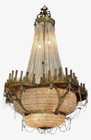 Superb Monumental Bronze And Crystal Theatre Circa - Chandelier