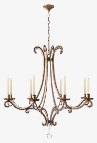 Burnished Silver Leaf With Crystal Large Chandeliers, - E.f. Chapman Oslo Chandelier