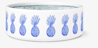 Blue Pineapple Print Pet Bowl - Ananas