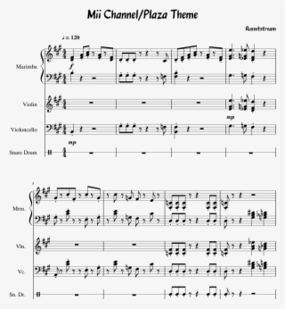 Mii Channel / Plaza Theme Sheet Music For Violin, Percussion, - Mii Channel Theme Violin