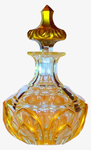 Fine French Bohemian Large Cut Glass Gilt Perfume Bottle - Perfume