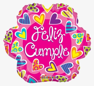 Nuevo Globo Feliz Cumple Rosa - 18" Feliz Cumple Flor Gellibean Balloon - Mylar Balloons