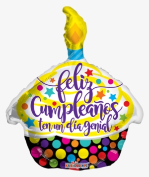 Feliz Cumple Cupcake Shape 18 Pulgadas Globo Metálico - Toy Balloon