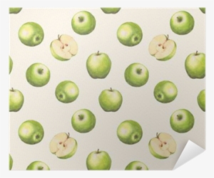 Hand-drawn Watercolor Seamless Pattern With Green Apples - Watercolor Painting