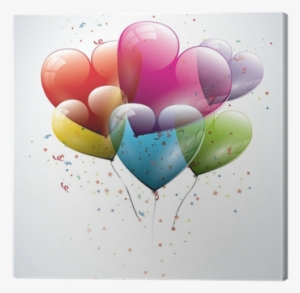 Cuadro En Lienzo En Forma De Corazón Globos De Cumpleaños - Balony Z Sercem Przezroczyste