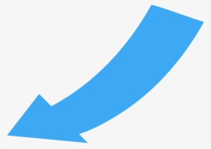Curved, Wide Directional Arrow Pointing To The Lower - Blue Curved Arrow Transparent Background