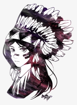 Sioux Headdress By Mewdoubled-d58jt04 - Anime Girl With Headdress