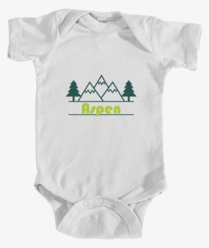 Aspen, Colorado Mountain & Trees In Green - Geek Baby Clothes, Geek Baby Onesie, Geekery Onesie,