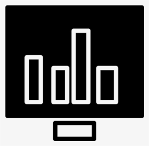 Computer Monitor With Bar Graph Vector - Computer Monitor