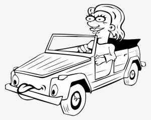 This Free Icons Png Design Of Girl Driving Car Cartoon