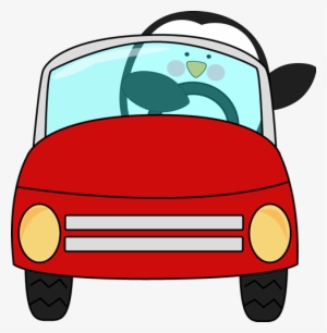 Penguin Driving A Car Clip Art - Car Cartoon Front Png