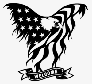 Png Royalty Free Library America Drawing Eagle - Us Flag Eagle Black And White