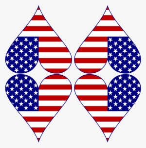 Usa Flag Heart Blue With Border Fabric - Imagenes De Scooby Doo Redondas