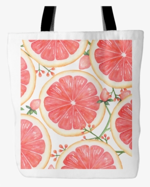 Tote Bag With Watercolor Pink Grapefruit Art Print - Tote Bag