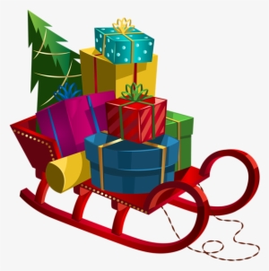 Christmas Sleigh With Gifts Png Clip-art Image - Christmas Coloring Book For Children