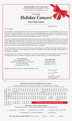 Saladino Invites Residents To Enter Holiday Concert - Concert