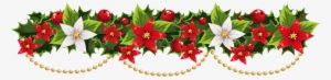 Transparent Christmas Mistletoe Garland With Pearls - Clip Art Christmas Garland