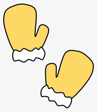 Mittens, Fur Cuff, Yellow, Png - Yellow Mittens Clipart