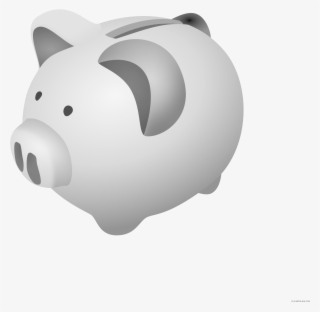Piggy Bank Clipart - Grey Piggy Bank Transparent Png