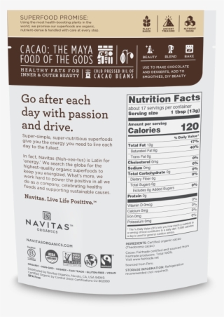 Cacao Butter - Navitas Cacao Powder