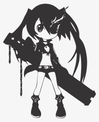 Stiker Anime,stiker Laptop,stiker Akame - Black Rock Shooter Chibi