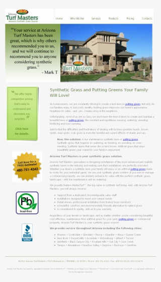 Arizona Turf Masters Competitors, Revenue And Employees - Lead Free