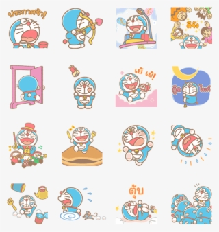 【泰文版】doraemon Pop Up Stickers Line 動態貼圖【hot 】 就是愛line - 可愛 的 多 啦 A 夢
