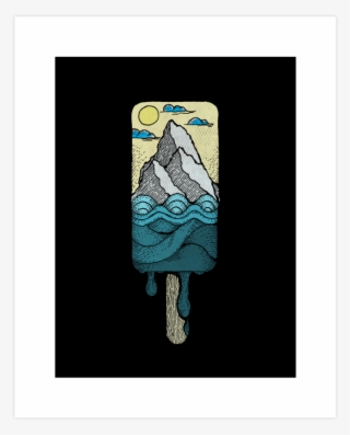 Ice Mountain Melt Art Print - Cartoon