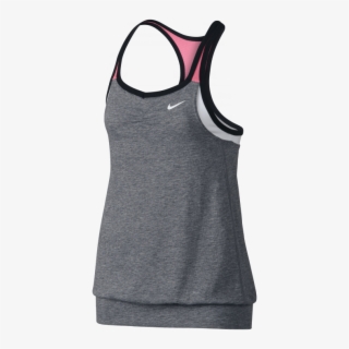 Grey, Pink, Black And White With White Tick // Dri - Active Tank